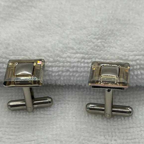 Men's Swarovski Crystal Frame Cufflinks - Picture 5 of 10